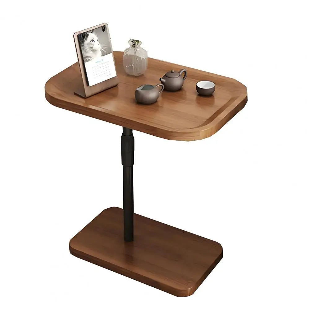 Shaped End Table with Adjustable Height  Side Table for Couch