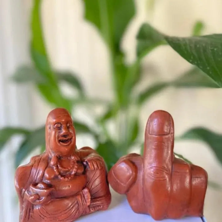 Resin Buddha Flip Unexpected Backside Happy Buddha Home Decor