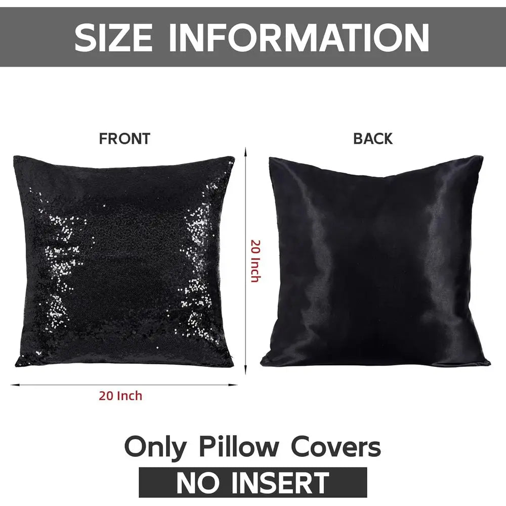 Black Throw Pillow Covers Sequin Decorative Pillow Covers