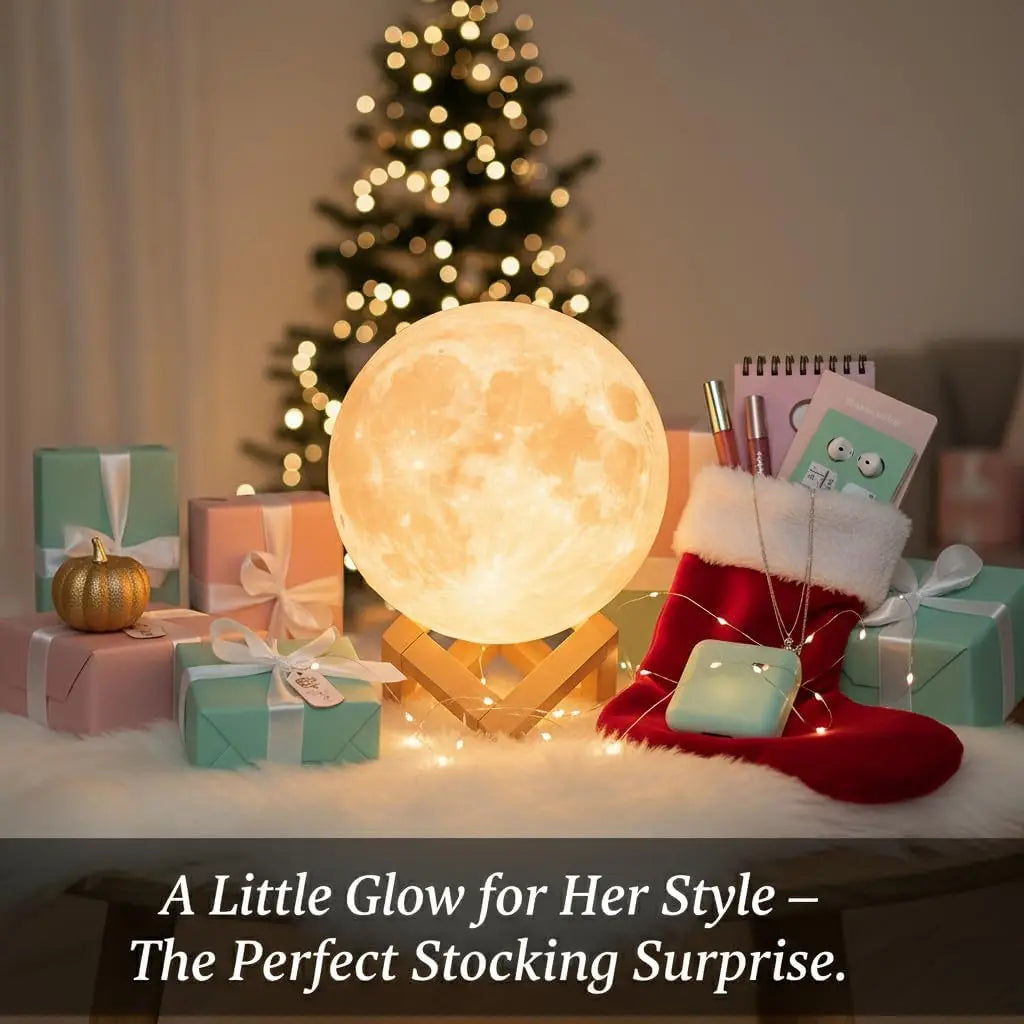 3D Moon Lamp Touch Dimmable & Rechargeable Night Light