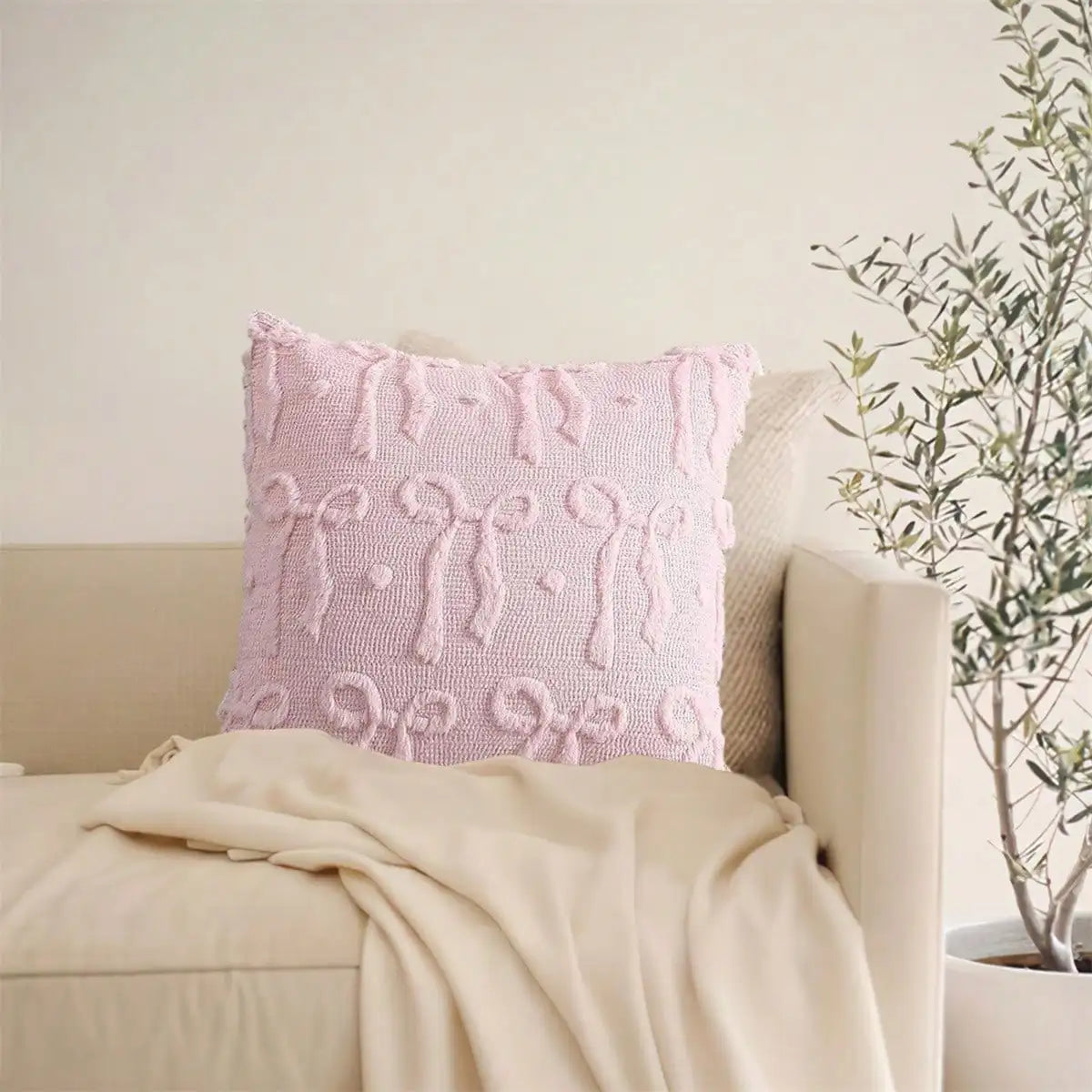 Bow Pillow Covers Beautiful Plush Cushion Covers Pillow