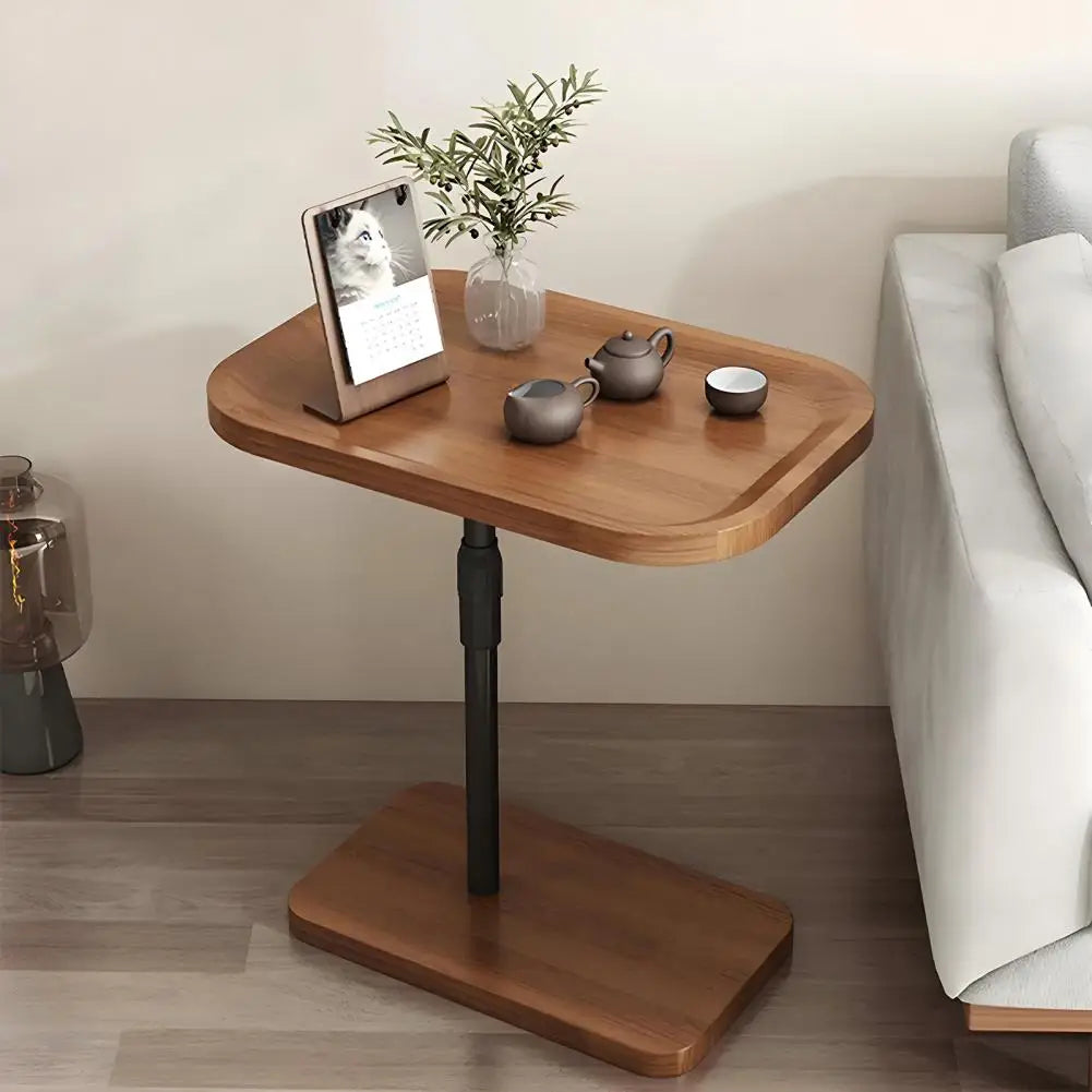 Shaped End Table with Adjustable Height  Side Table for Couch