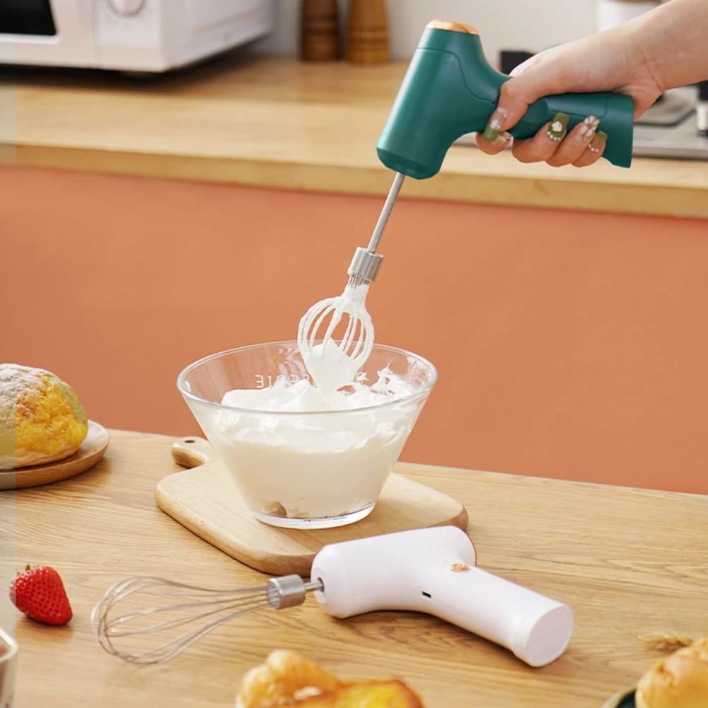 USB Rechargeable Electric Mixer Stainless Steel Egg Food Blender