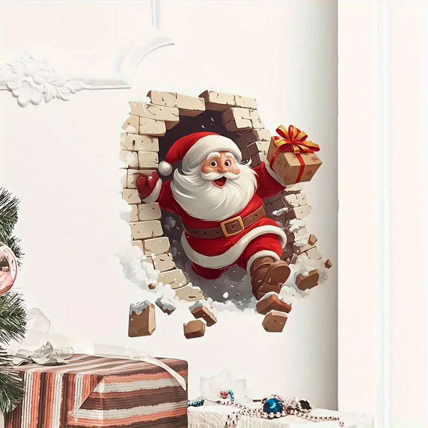 Santa Claus Wall Decal  Removable Christmas Sticker decor