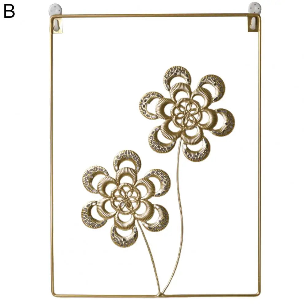 Wall Sturdy Chic Elegant Iron Ginkgo Monstera Painted Wall