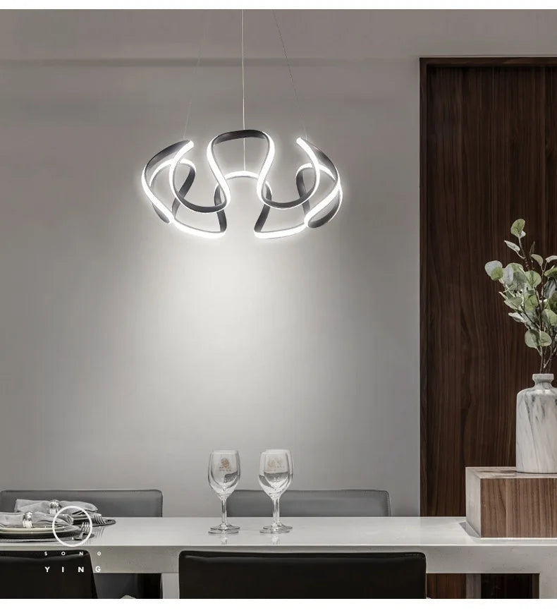 Pendant Light Nordic Twisted Led Chandelier Ceiling Lamp