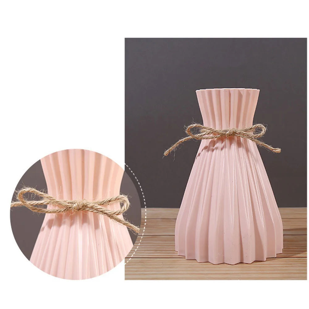 European Pleated Vase Plastic Waist Folding Flower