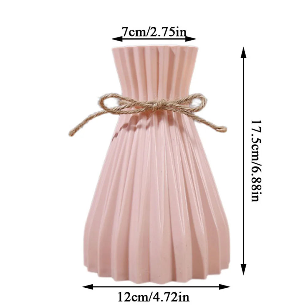 European Pleated Vase Plastic Waist Folding Flower
