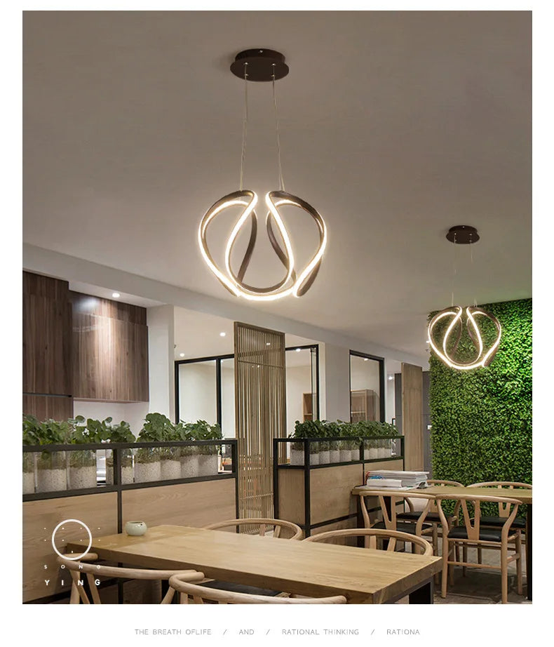 Pendant Light Nordic Twisted Led Chandelier Ceiling Lamp