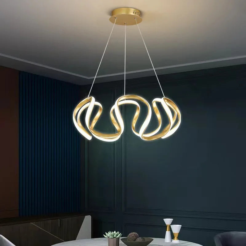 Pendant Light Nordic Twisted Led Chandelier Ceiling Lamp