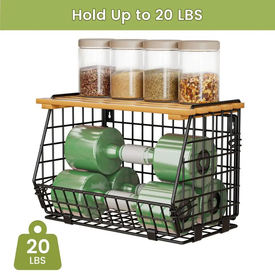 Wire Fruit Basket for Kitchen Storage Hanging and Counter Basket