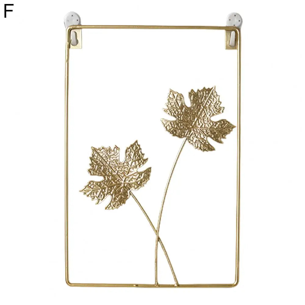 Wall Sturdy Chic Elegant Iron Ginkgo Monstera Painted Wall