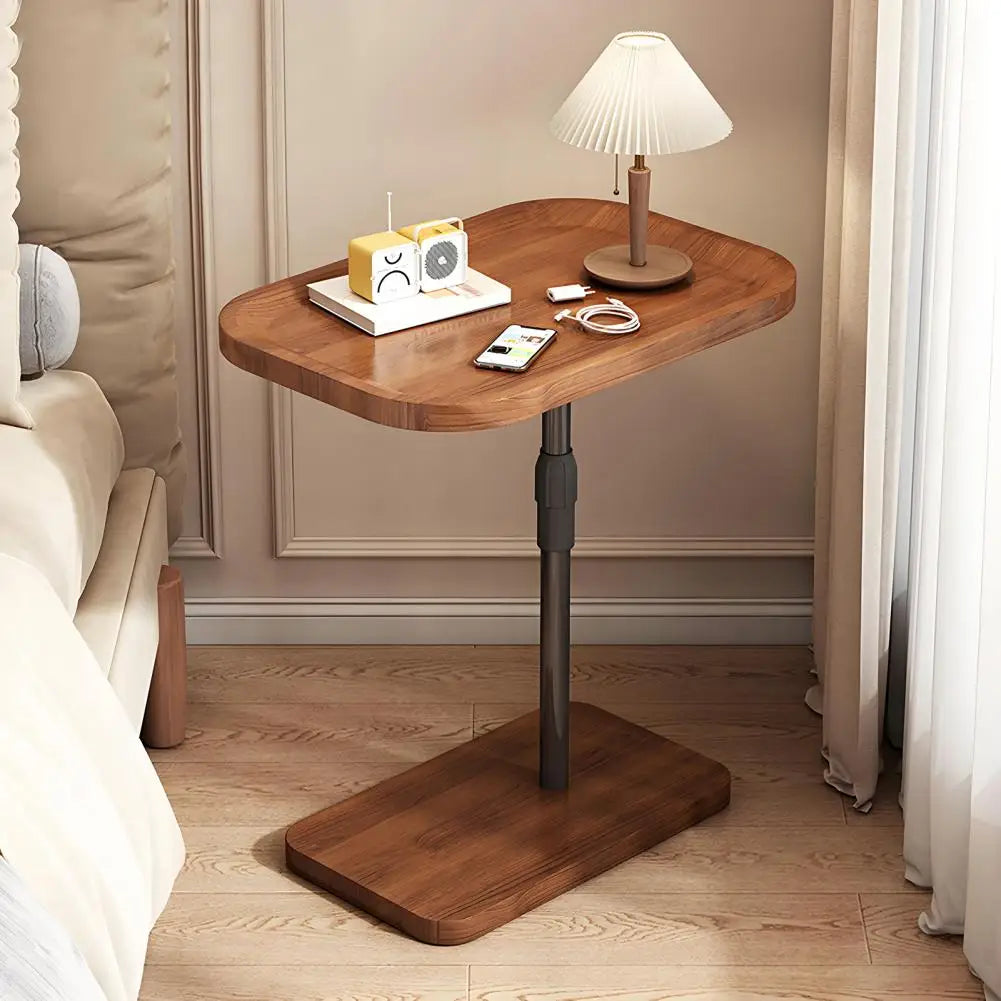 Shaped End Table with Adjustable Height  Side Table for Couch