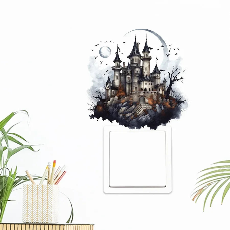 vintage garden House Switch Wall Sticker PVC Removable Waterproof