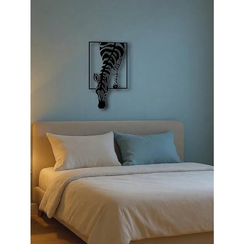 Elegant Minimalist Zebra Metal Wall Art Iron Craft Hanging Sign