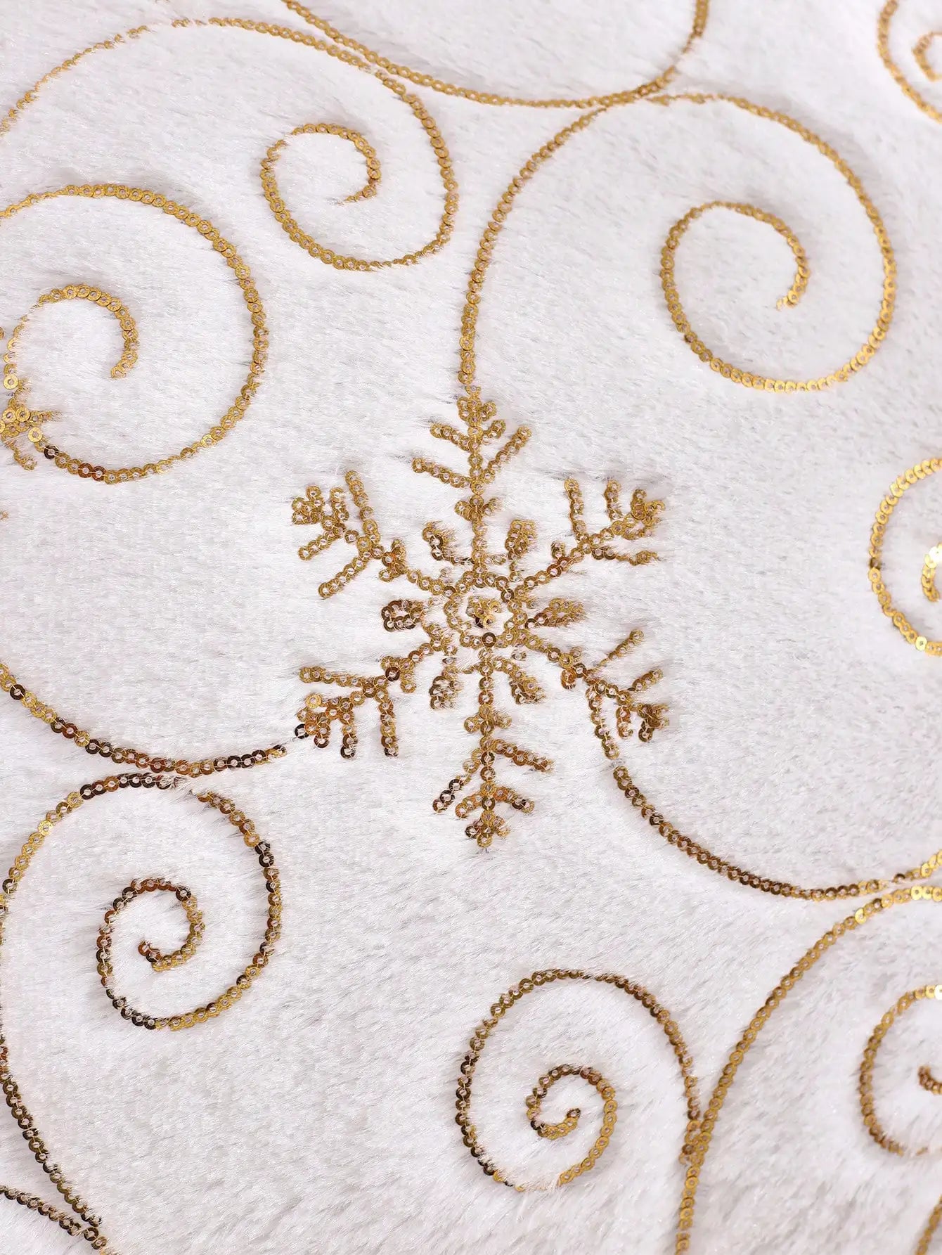 Snowflake Sequined Plush Pillow Cover