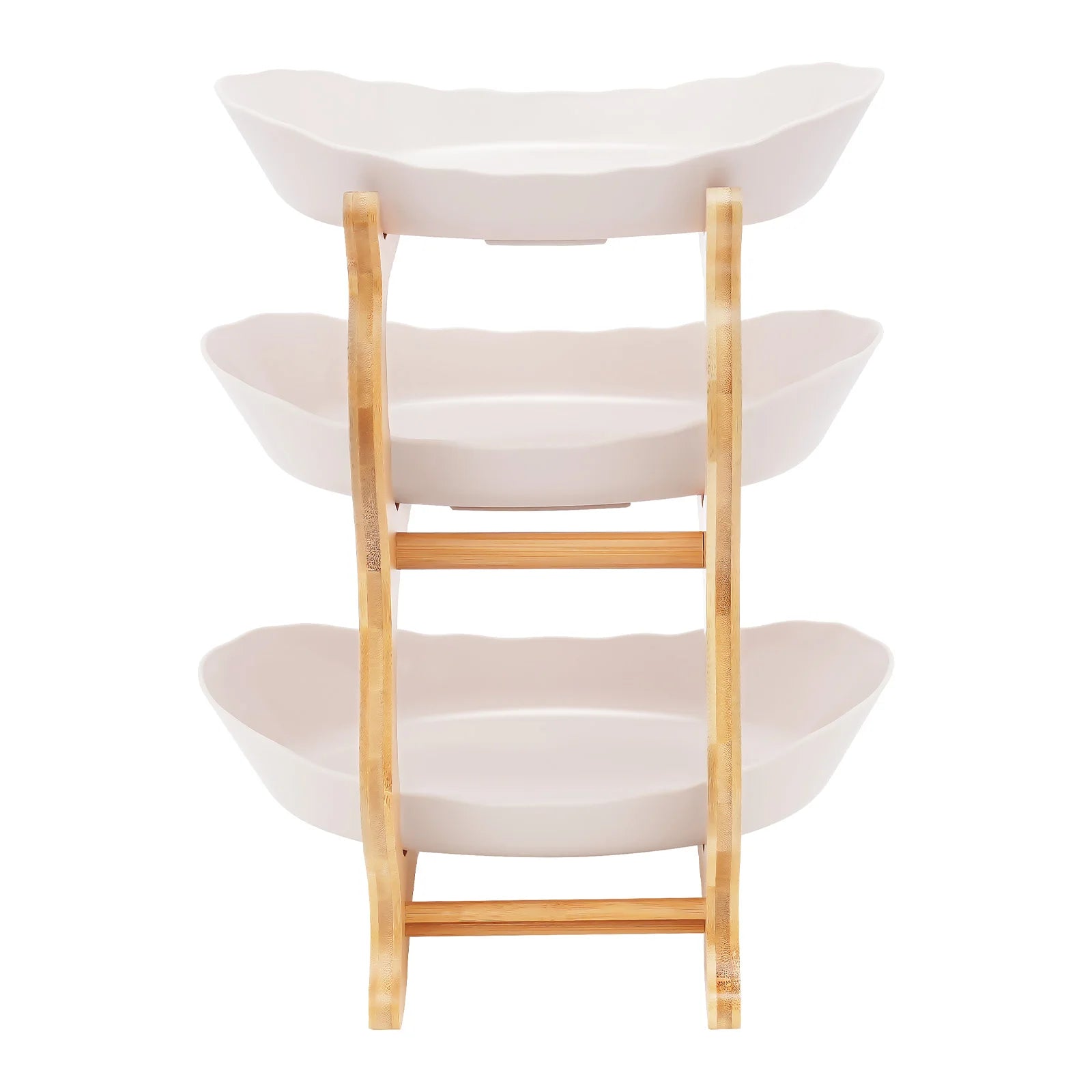 3 Tier Fruit Basket with 3 Anti slip Ceramic Fruit Bowls Table Wedding