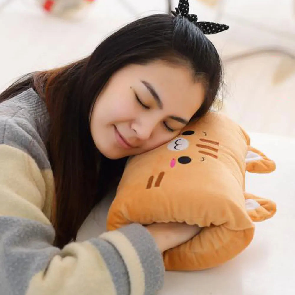 Cartoon Cute Nap Pillow Cartoon Warm Hand Cover Toy Girl