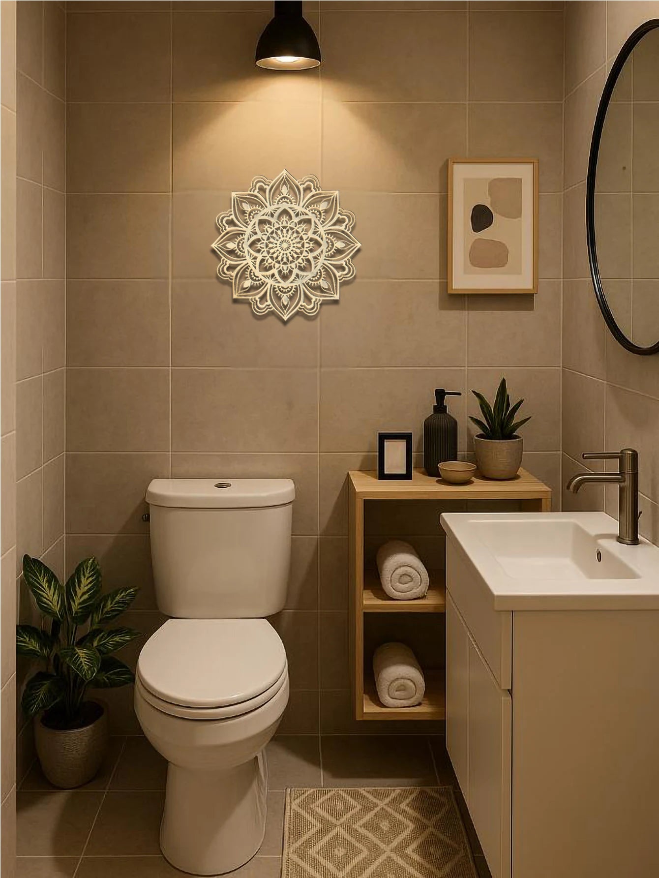 Hand Hammered Moroccan Metal Mandala Wall Art