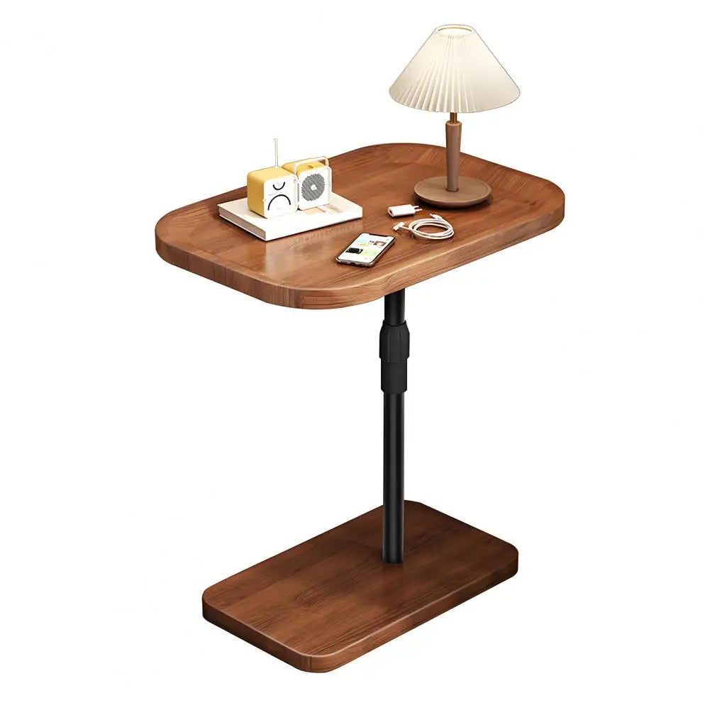 Shaped End Table with Adjustable Height  Side Table for Couch