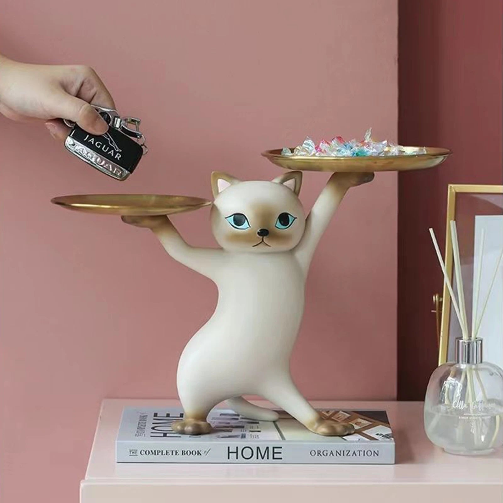 Resin Desktop Candy Storage Container Art Crafts Kitten Jewelry