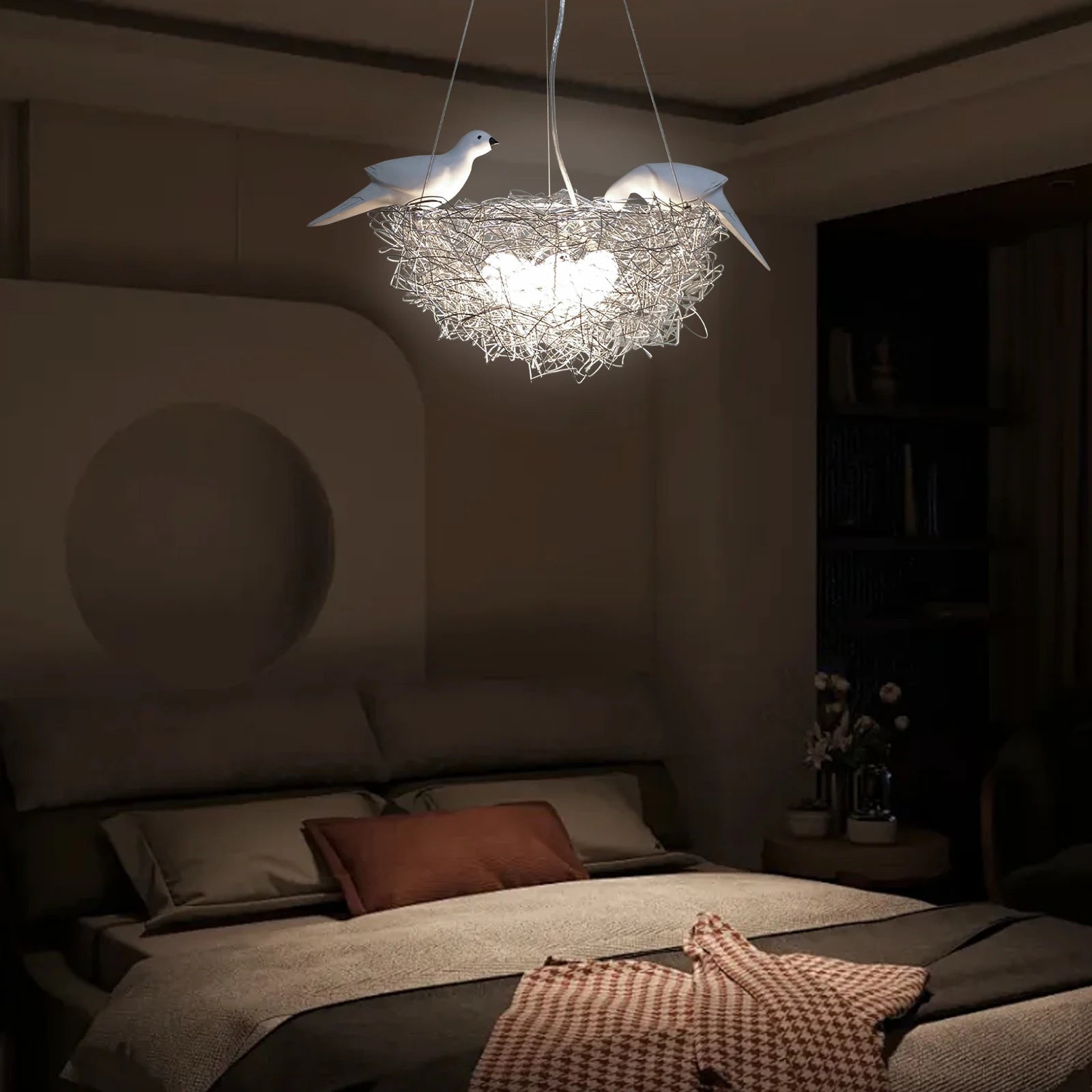 Light bird's nest Crystal Chandeliers Branches Pendant Light